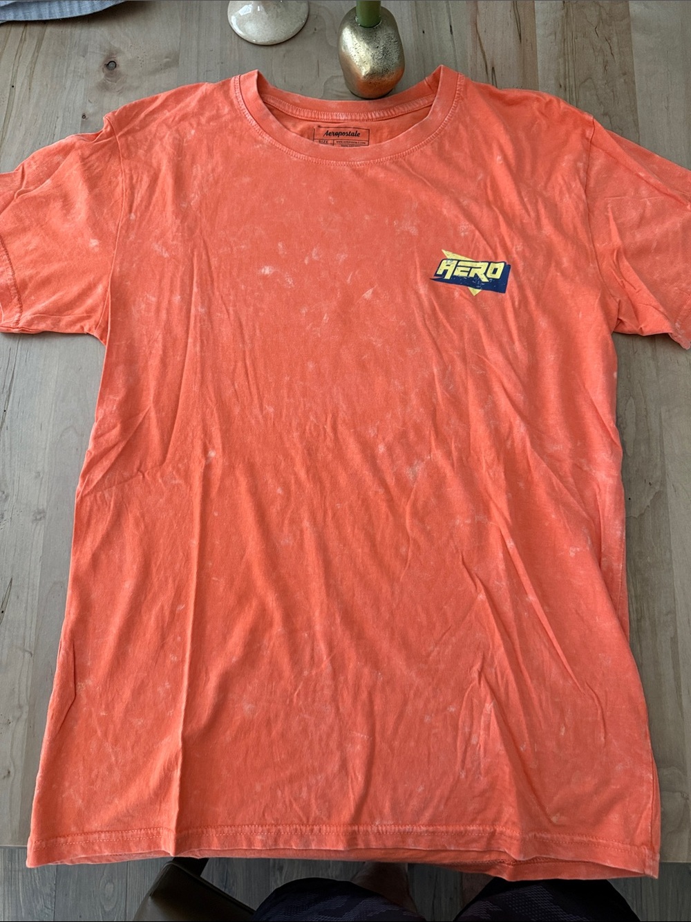 Aeropostale Orange 'Hero' Graphic Short Sleeve Tee